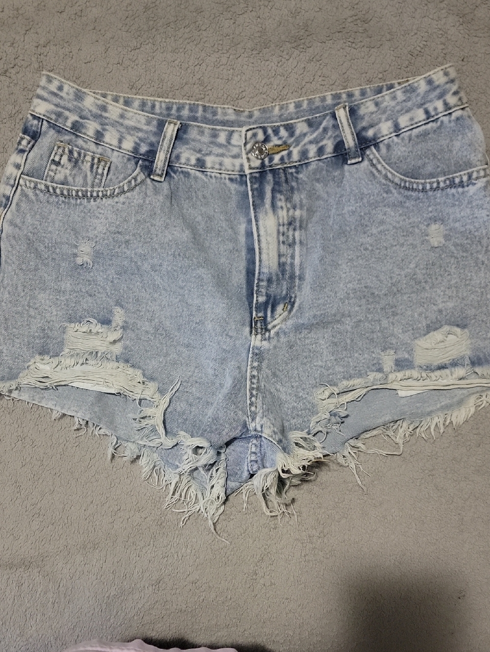 Light Blue Distressed Denim Women’s Shorts